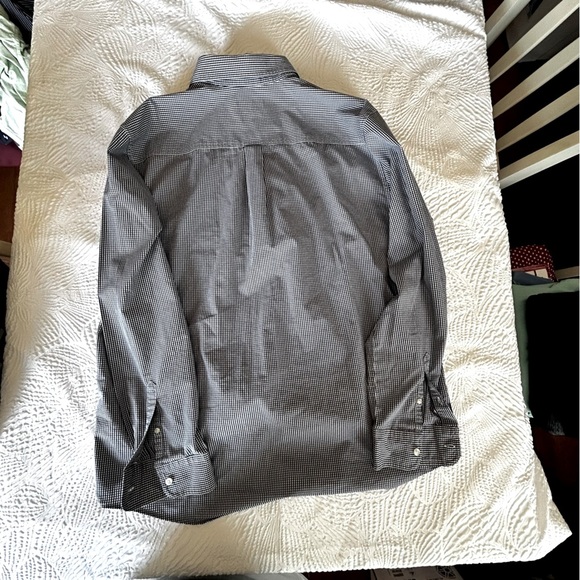 Chaps Navy and White Gingham Button-Down Shirt - Picture 4 of 5